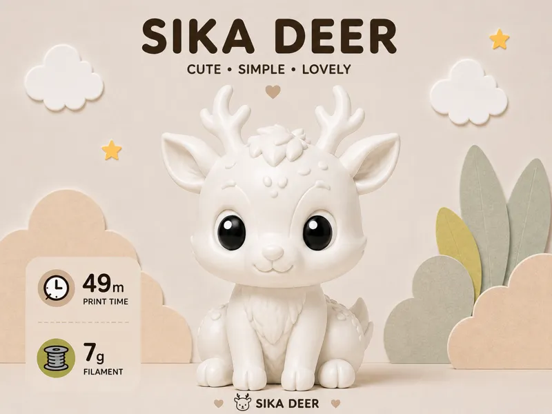 Minimalist and cute animal figurines - sika deer