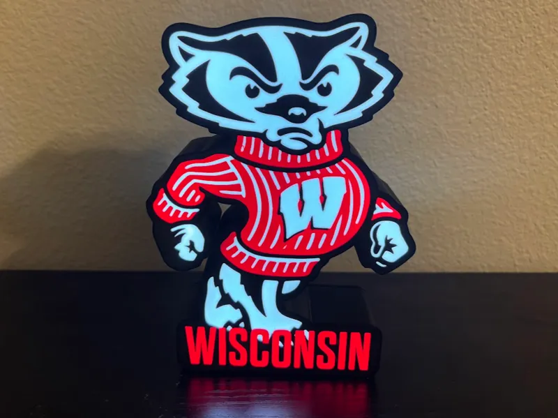 Bucky Badger Wisconsin Lightbox – USB-C Backlit