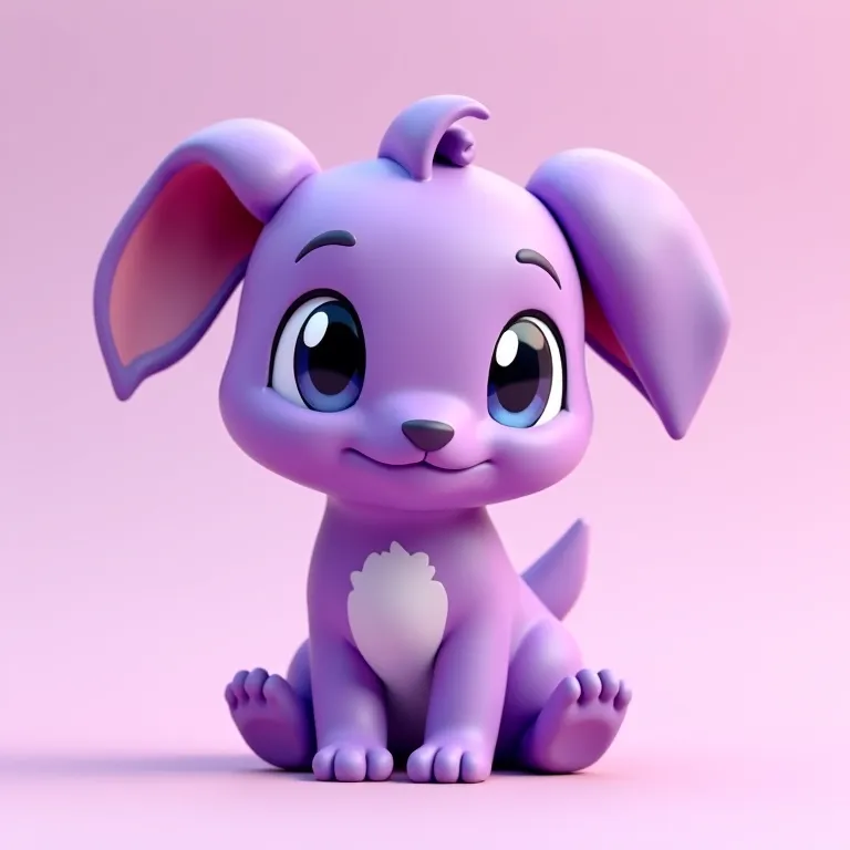 PrintMon cute purple puppy