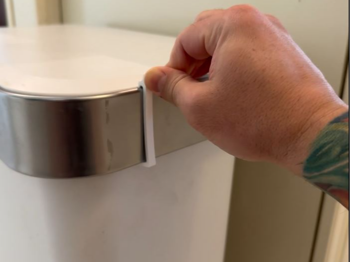 Simple Human trash can lock for toddlers