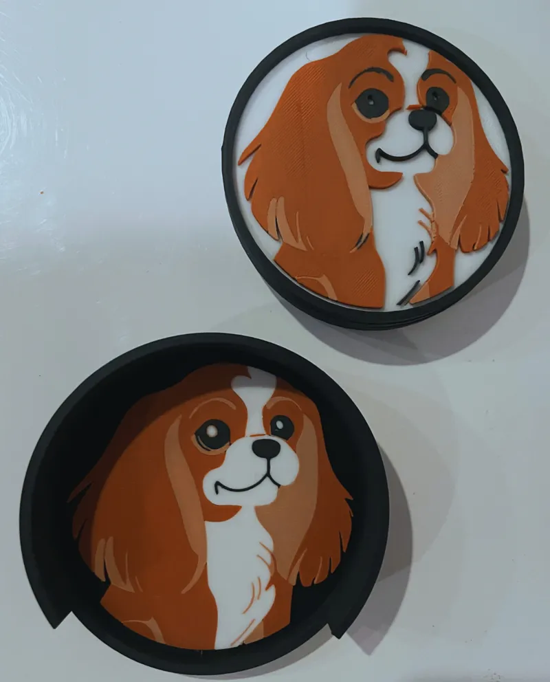 Cavalier King Charles Coasters - Tan