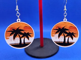 Beach sunset HueForge earrings