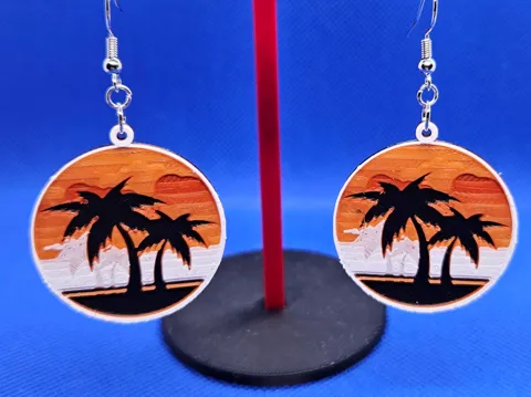 Beach sunset HueForge earrings