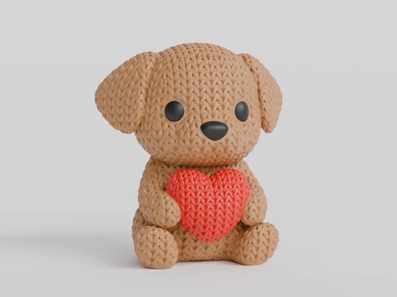 Knitted Dog With Heart - Valentine's Day view 4