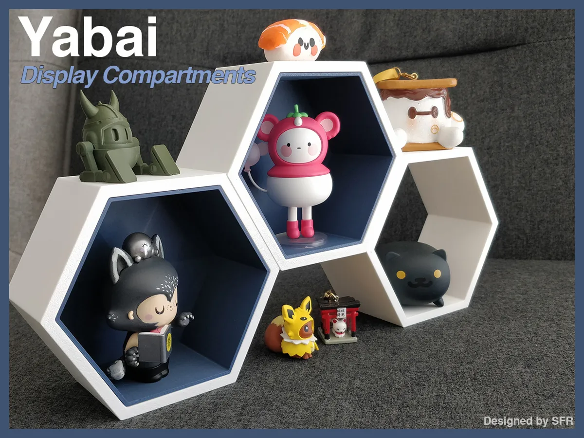 Yabai: Hexagon Display Shelf / Compartment - Free 3D Print Model ...