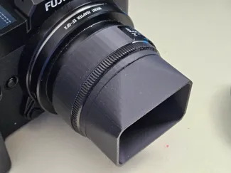 Square Lens hood for Canon EF 40mm on Fuji GFX