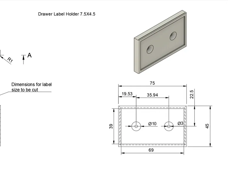 Label Holder STL 7.5 X 4.5