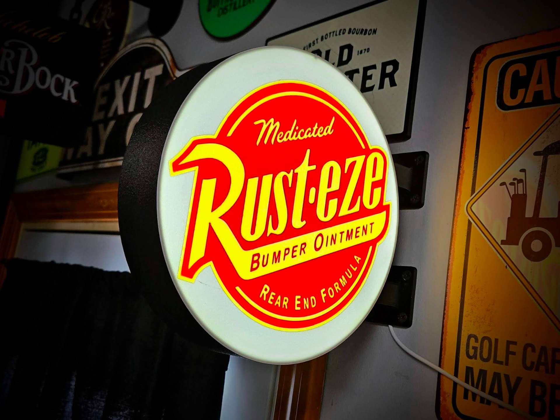 Rusteze Style Racing Round Lightbox Sign