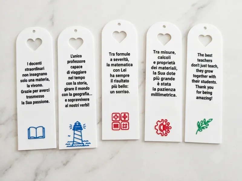 Elegant Teacher Appreciation Bookmarks - 5 Pack