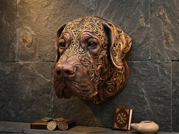 Soporte: german mastiff Relief Head — vista de referencia 5