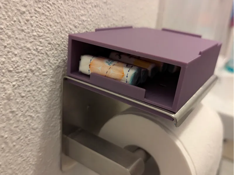 Semi-hidden tampon storage