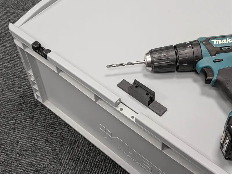 AUER Packaging Euro Box Hinge Lid Drill Template