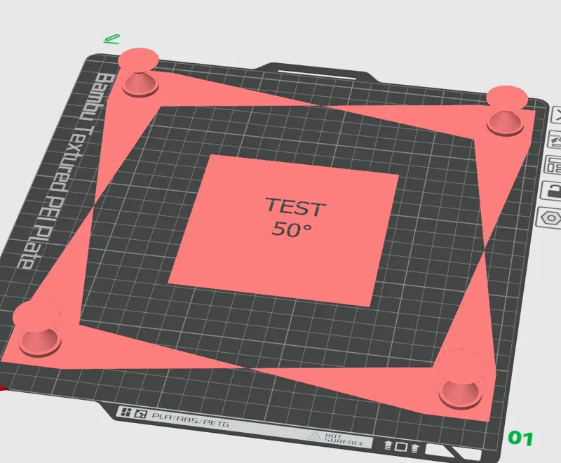 Four corners heat dissipation test 50°