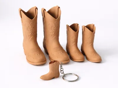 Ranch Boot Cowboy Boot Set + Keychain Pendant