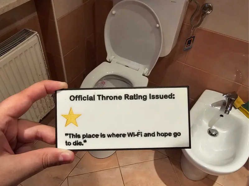 The Poop Inspector | Bathroom review card