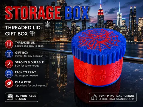 Organizador: Spiderman Storage Box / Gift box Marvel Fans — referencia de MakerWorld