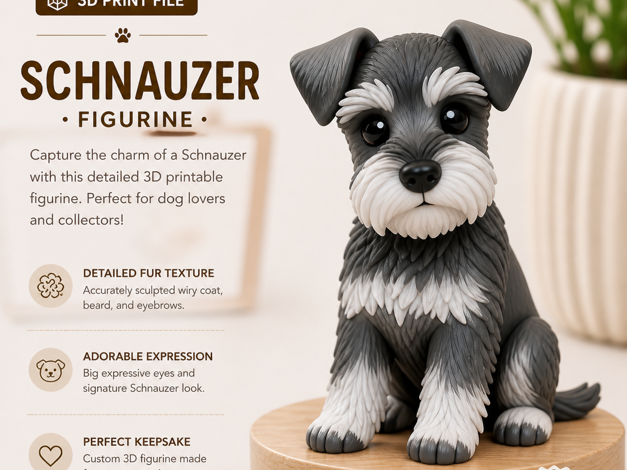 Schnauzer Dog Puppy Figurine toy Cute