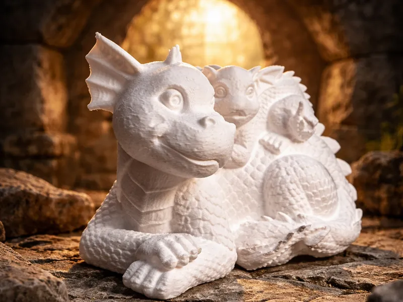 Drachen-Mama mit Drachen-Kind