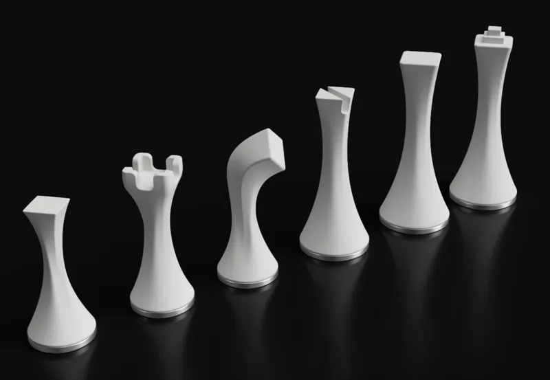 Clean Modern Chess Set