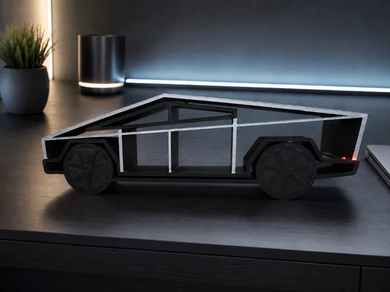 Tesla Cybertruck Inspired Silhouette Desk Decor