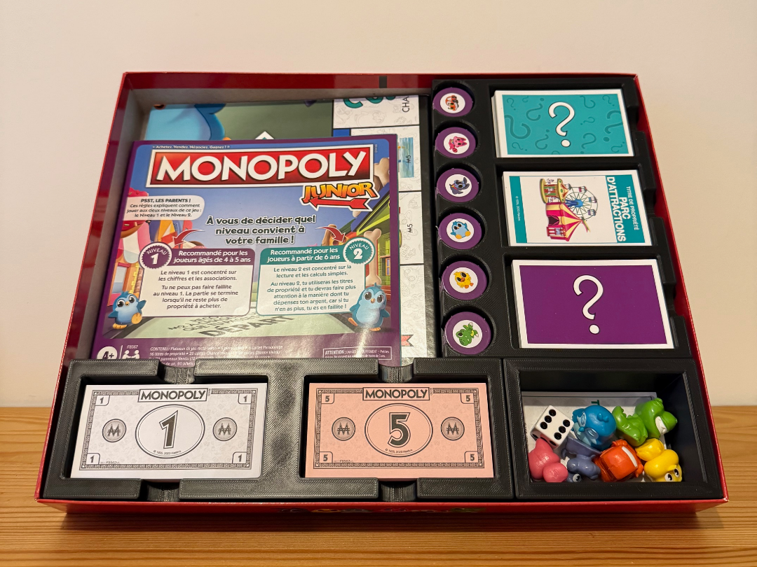 Insert / organisateur  pour Monopoly Junior