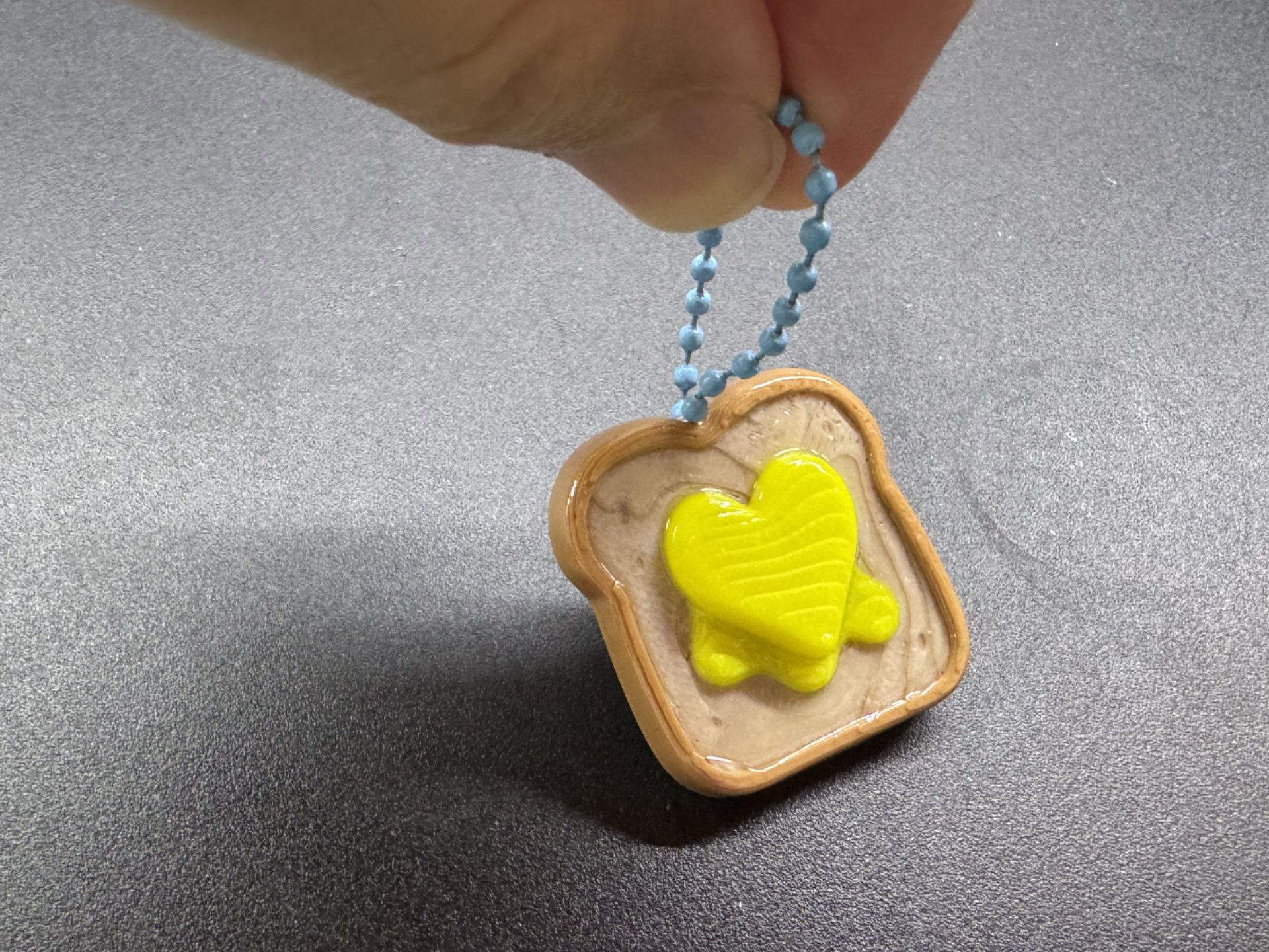 Cute Buttered Toast Keychain Charm