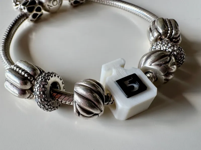 Chanel No.5 inspired perfume charm, bracelet bead