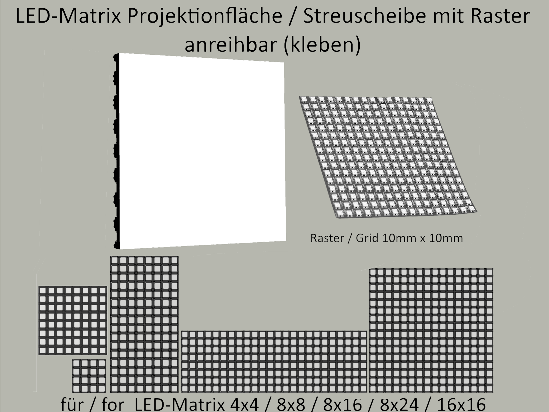 LED-Matrix Raster-Rahmen mit Screen