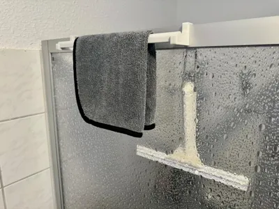 Shower Cabin Towel Holder with Additional Hook