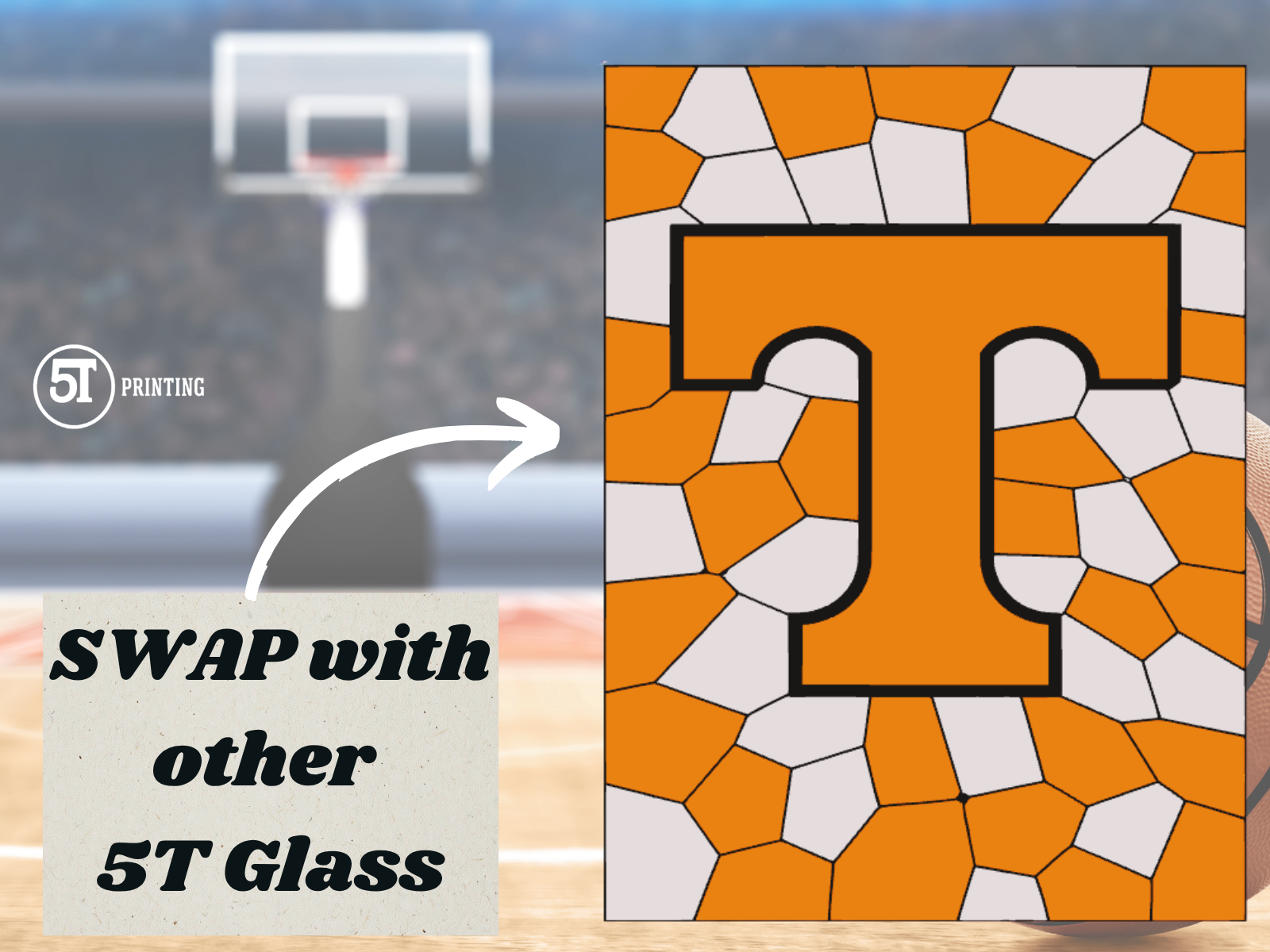 Tennessee Volunteers light (swappable glass)