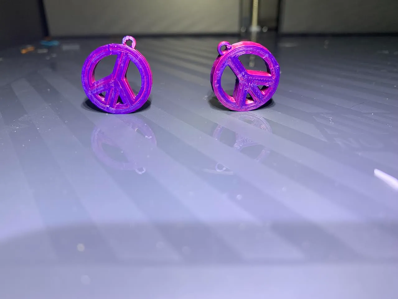 Peace symbol earrings view 3