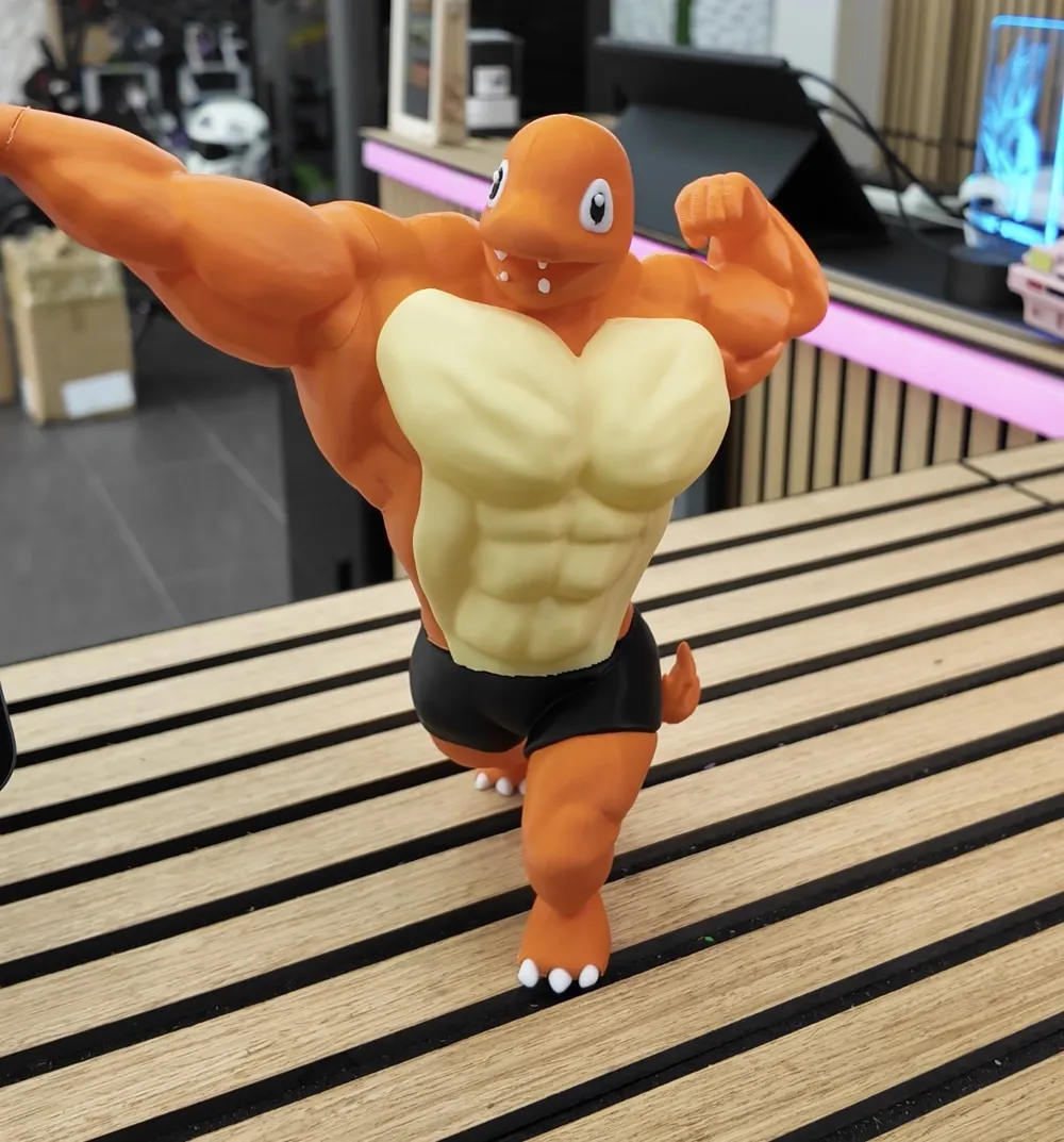 Bodybuilder Charmander Bodybuilder Charmander - Free 3D Print Model - MakerWorld
