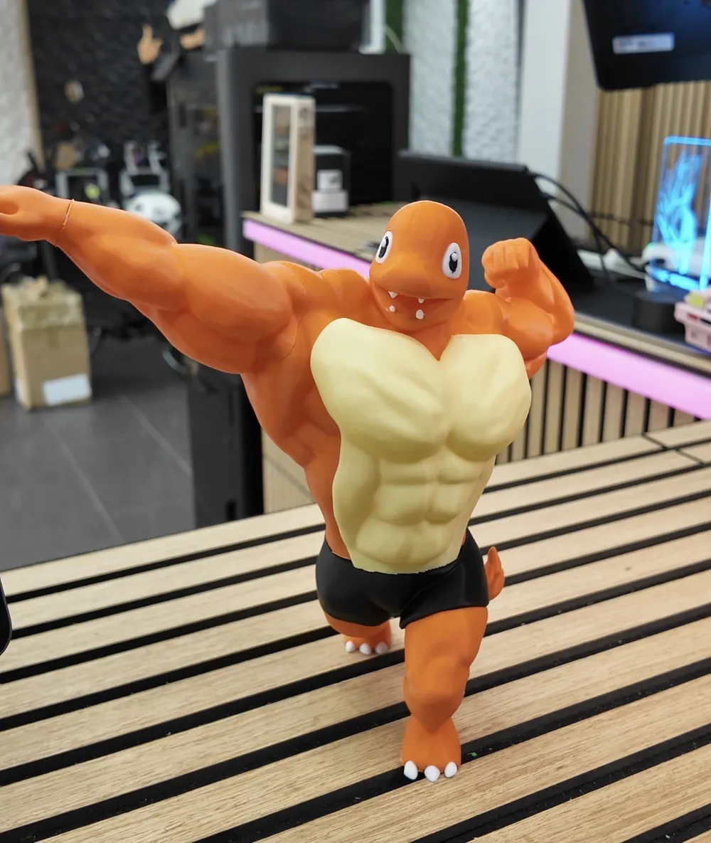 Bodybuilder Charmander Bodybuilder Charmander - Free 3D Print Model - MakerWorld
