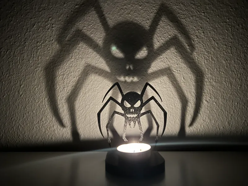 Creepy spider tea light holder