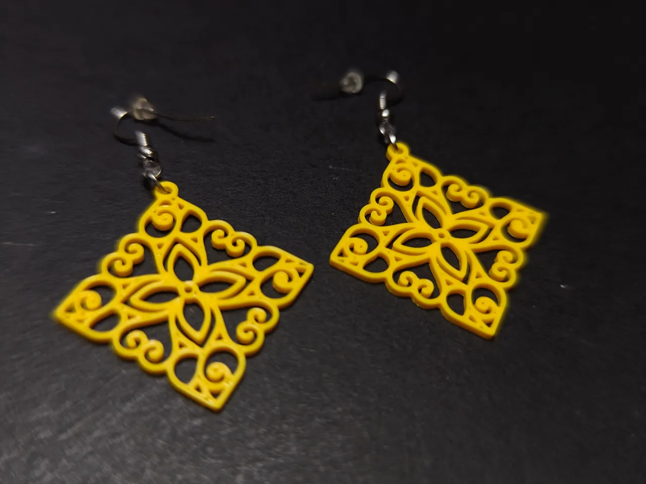 Ornate Diamond Earrings view 2