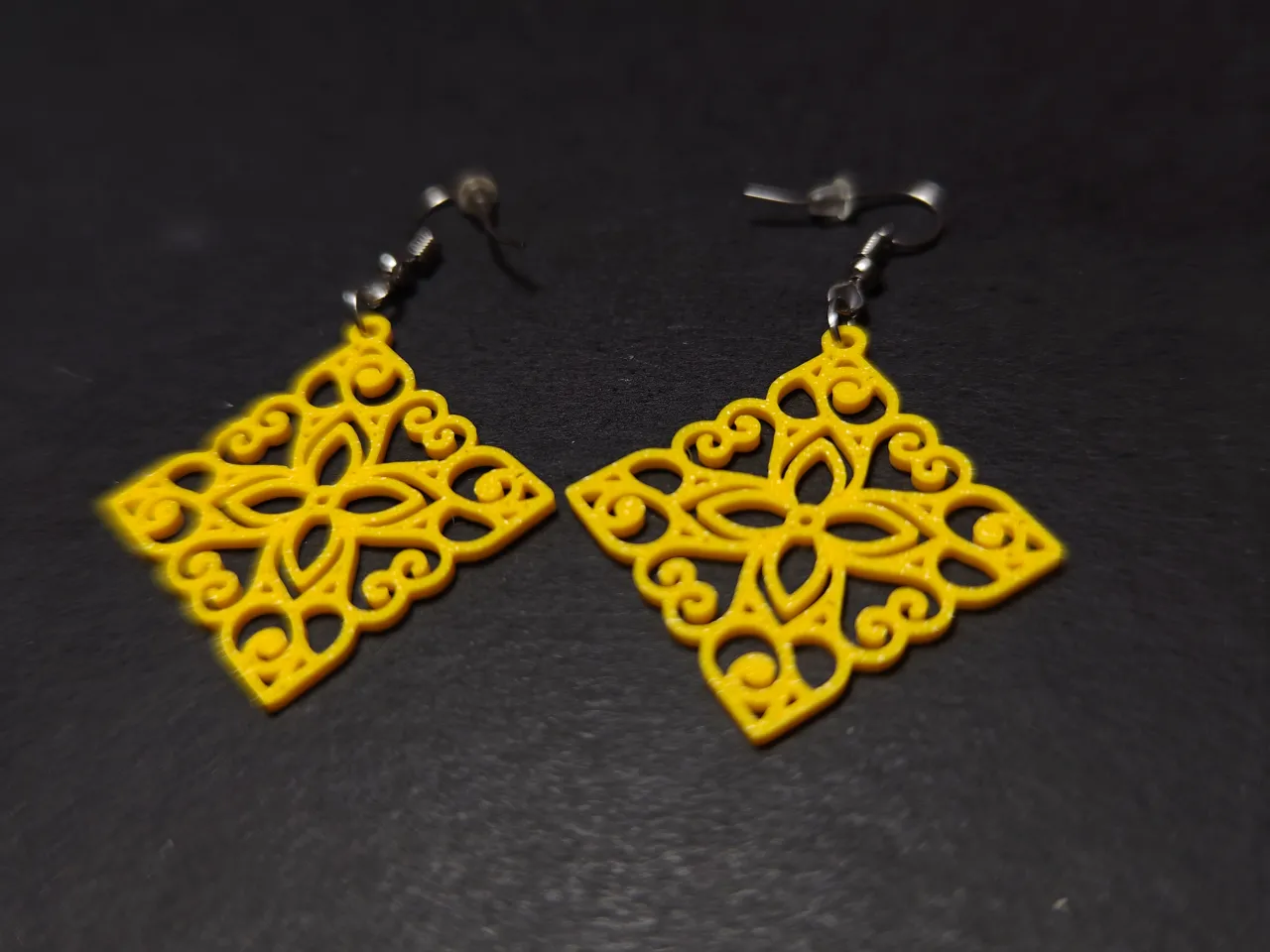Ornate Diamond Earrings view 3