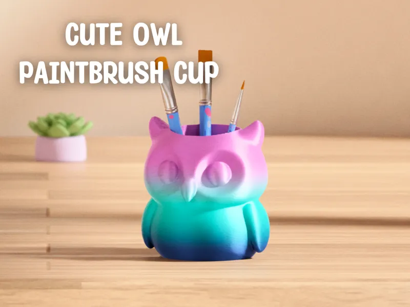 Cute Owl Paintbrush Cup