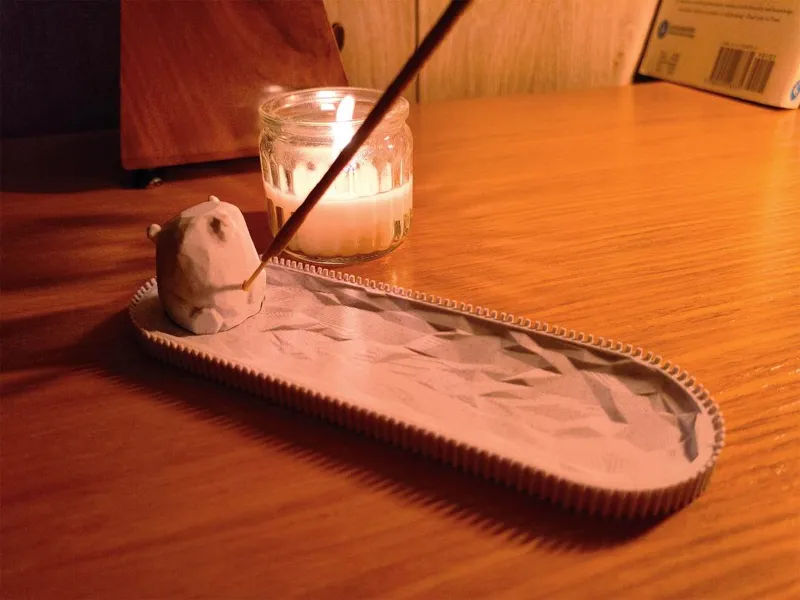 Fishing Bear Diorama Incense Holder