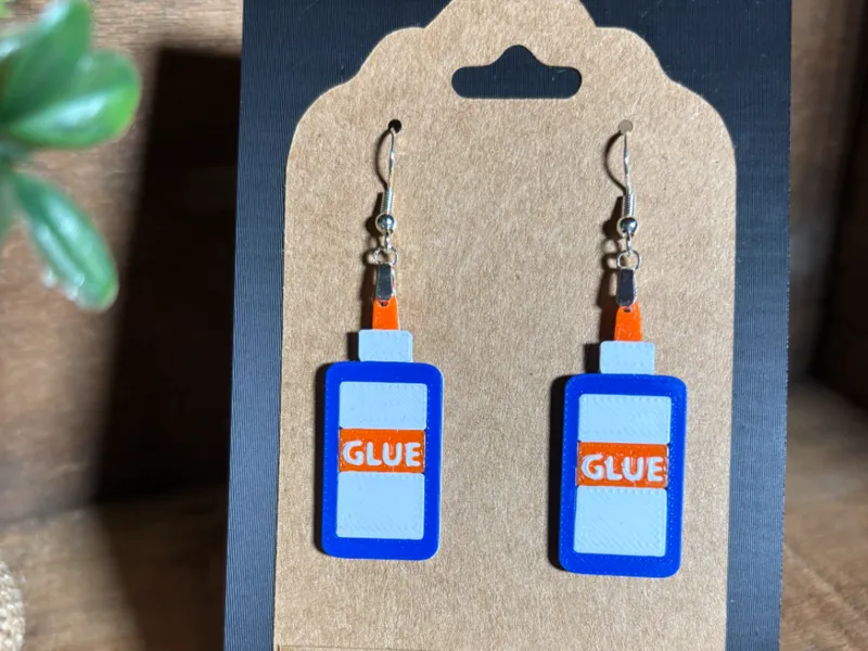 Glue Bottle Earrings Back to School