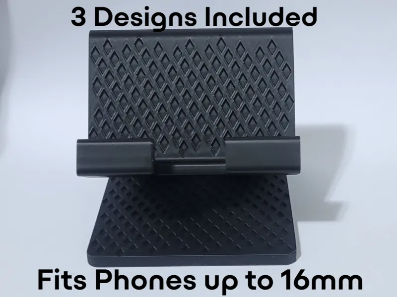 3D Printed Phone Stand with Multiple Designs