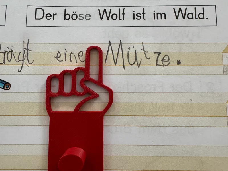 Schreibhilfe - Fingerlücke - Schreiblücke