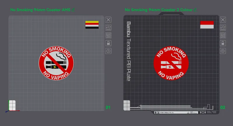 No Smoking - 94mm Coaster