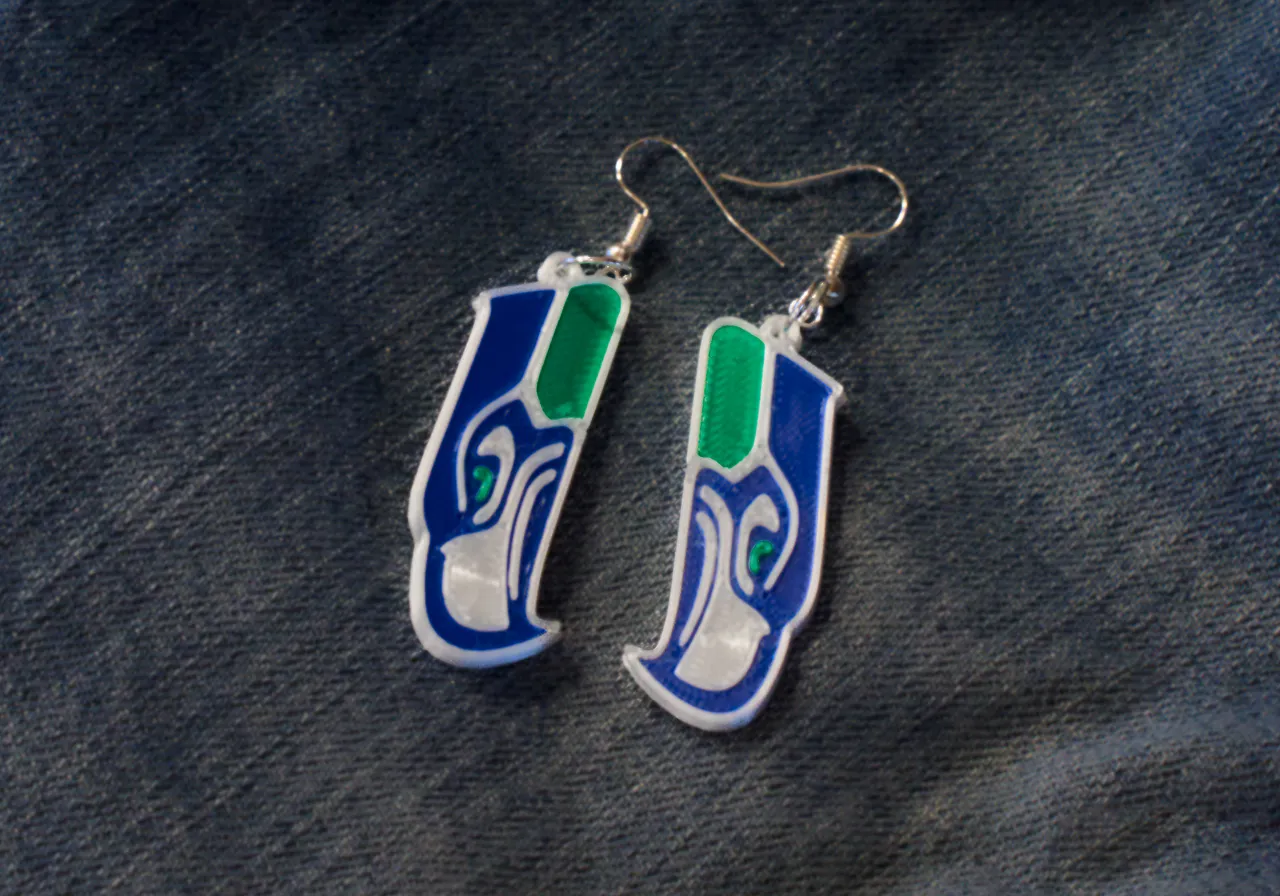Seattle Seahawks Earrings view 2