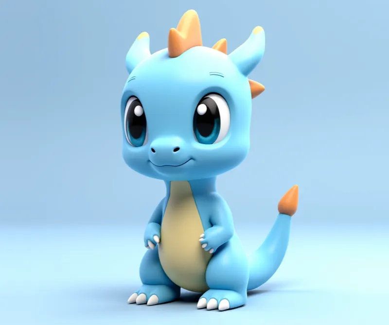PrintMon - Blue Baby Dragon