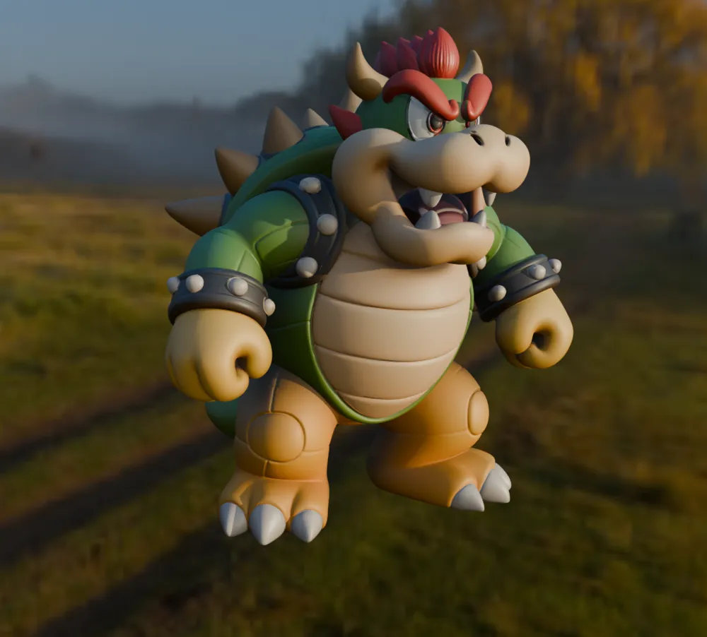 3Dプリント クッパ - 巨竜ガメ、スーパーマリオ クッパ大王 - 無料3D