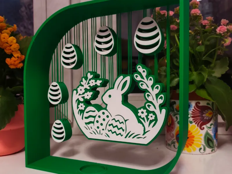 Easter String Art Candle