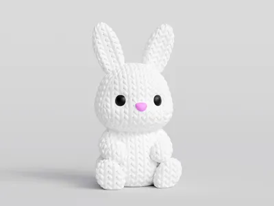 Knitted Bunny - Easter - Free 3D Print Model - MakerWorld