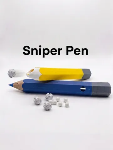 Accesorio para impresora 3D: Sniper Pen - shoots Paper pellets — vista de referencia 2