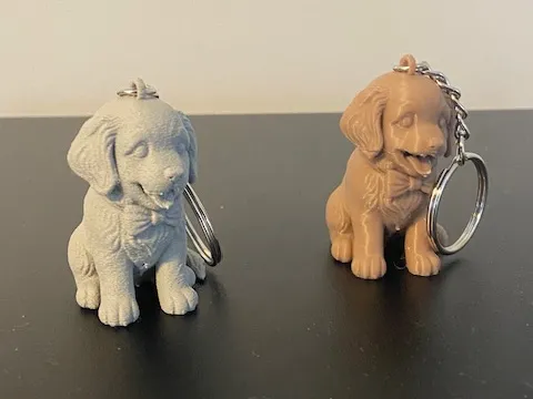 Puppy with a cute bowtie keychain