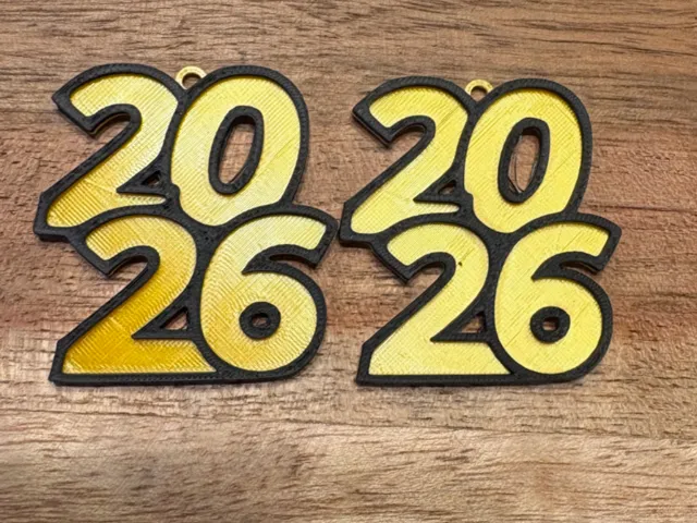 Happy New Year 2026 Earrings - Stacked